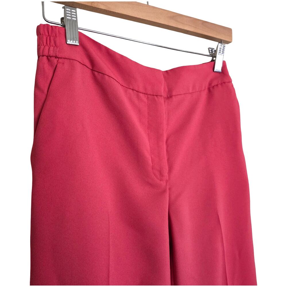 WHBM | The Wide Leg Watermelon Pink Center Press Trousers Pockets Long Tall - Picture 2 of 10
